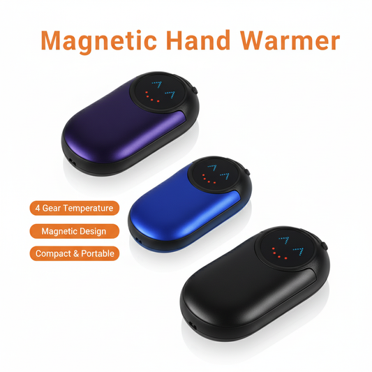 PlayHot Magnetic Rechargeable Hand Warmer – Dual-Sided Heat, Portable Pocket Heater & Power Bank | Perfect Gift for Winter